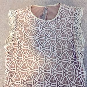 Zara white lace dress with nude color slip